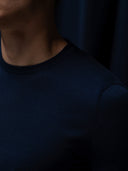 GLAZOMER PREMIUM T-Shirt (Merinowolle), blau