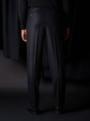 GLAZOMER Anzughose (Flanell - Gurkha), schwarz