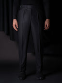 GLAZOMER Anzughose (Flanell - Gurkha), schwarz