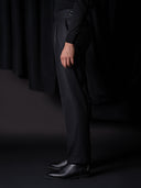 GLAZOMER Anzughose (Flanell - Gurkha), schwarz