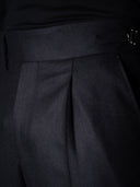 GLAZOMER Anzughose (Flanell - Gurkha), schwarz