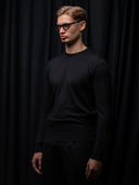 PRE-SALE GLAZOMER Rundhalspullover, schwarz