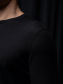 PRE-SALE GLAZOMER Rundhalspullover, schwarz