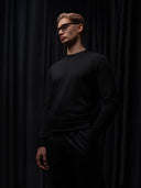 PRE-SALE GLAZOMER Rundhalspullover, schwarz