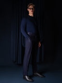 GLAZOMER Anzughose (Flanell - 6cm), blau