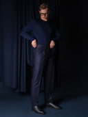 GLAZOMER Anzughose (Flanell - Gurkha), blau